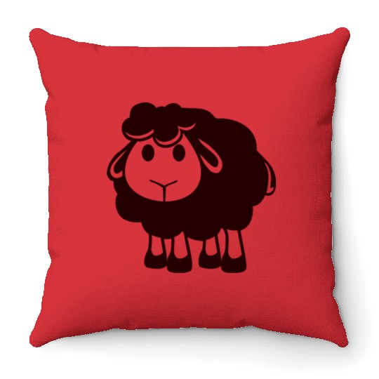 Black Sheep Small Cute Cute Lamb Cool Comic Sweet Throw Pillows