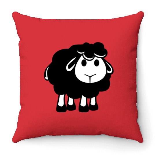 Black Sheep Small Cute Cute Lamb Cool Comic Sweet Throw Pillows
