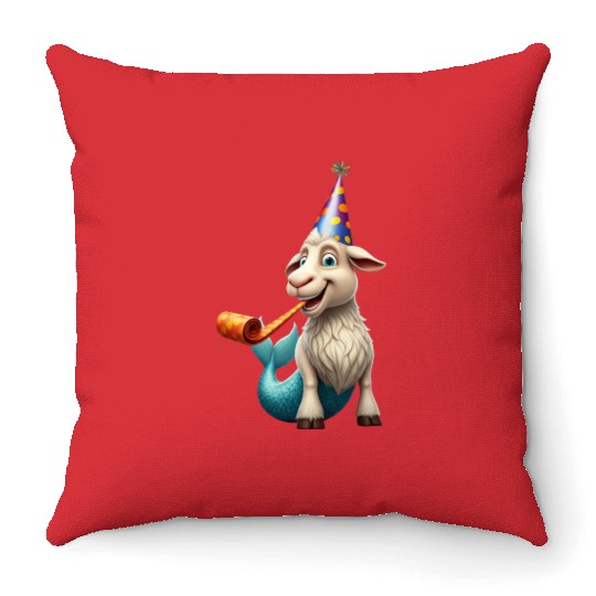 Party Animal Capricorn Throw Pillows