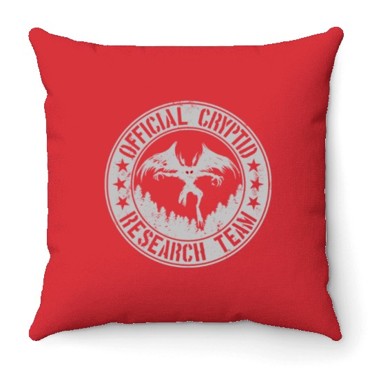 Official Cryptid Research Team | Cryptids Mothman Throw Pillows