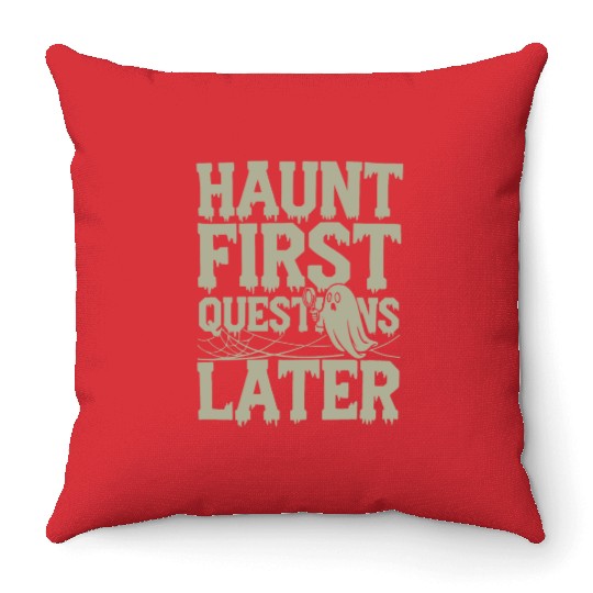 Paranormal Comedy Funny Ghost Humor Lighthearted Throw Pillows