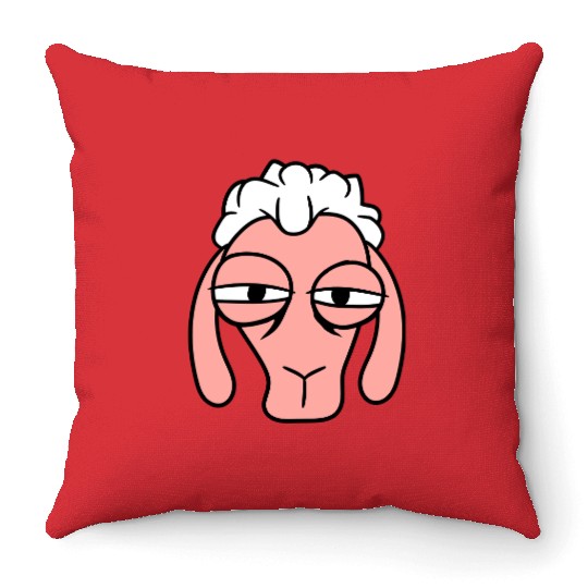 Sheep Skeptical Critical Look Face Head Cool Angry Throw Pillows