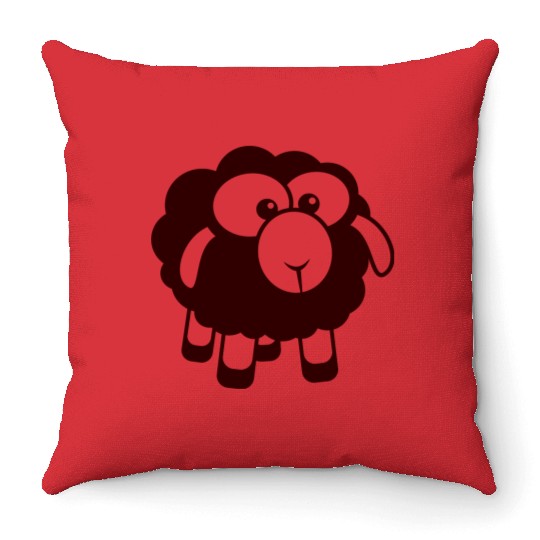 Black Sheep Small Cute Cute Lamb Cool Comic Sweet Throw Pillows