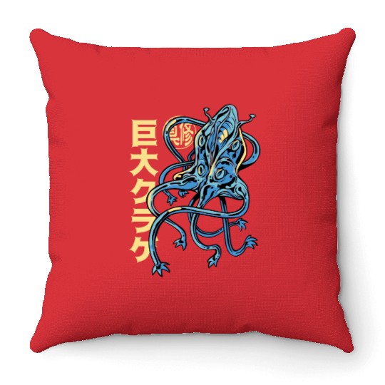 Jellyfish Japanese Monster Throw Pillows