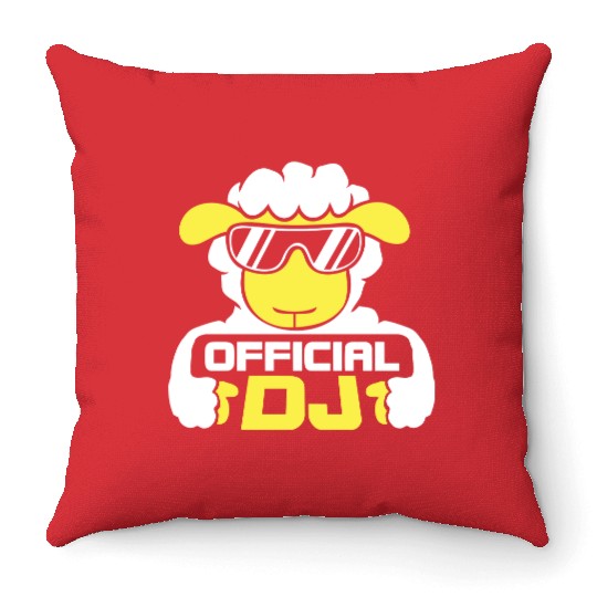 Sheep Official Dj Sunglasses Party Lamb Music Cool Throw Pillows
