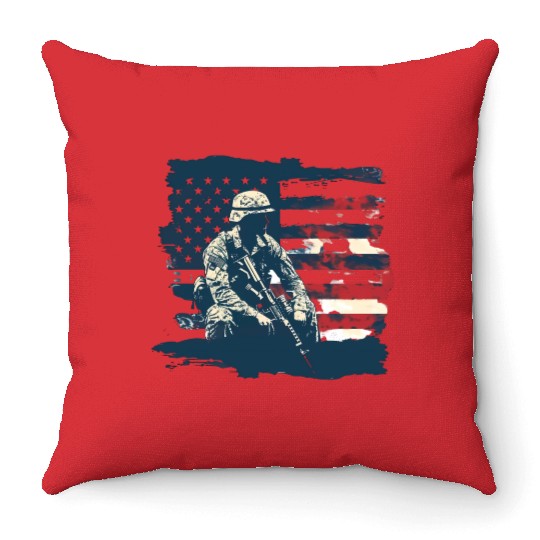 US Memorial Day Throw Pillows