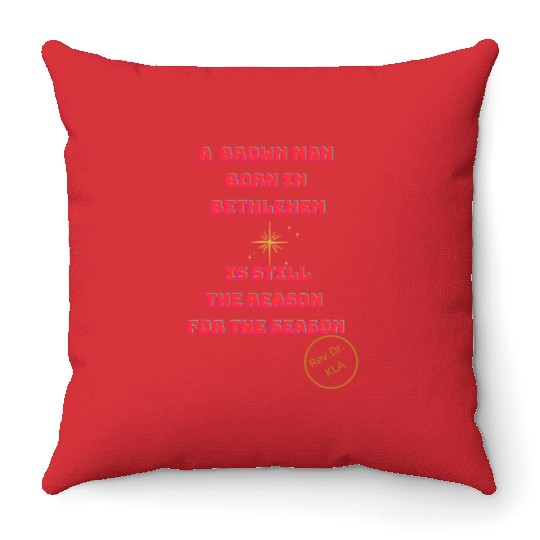 Brown Man Born In Bethlehem 2 Throw Pillows