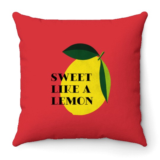 Sweet like a lemon Fruit Citrus Yellow Summer Throw Pillows