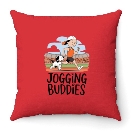 Inspiring Jogging Designs for Fitness Lovers Throw Pillows