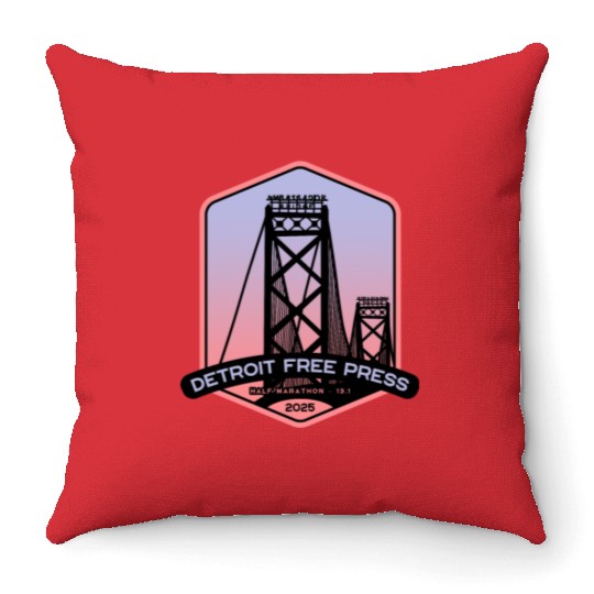 Detroit Free Press - Half Marathon – 13.1 – 2025 Throw Pillows