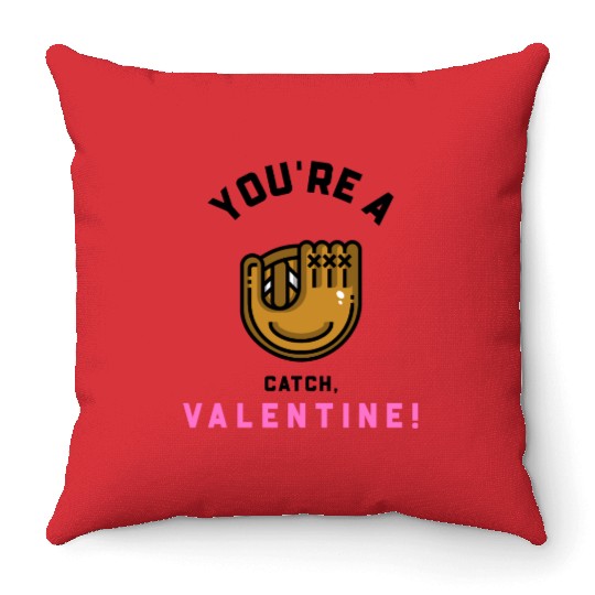 You’re a Catch Valentine! V-Day Baseball Throw Pillows