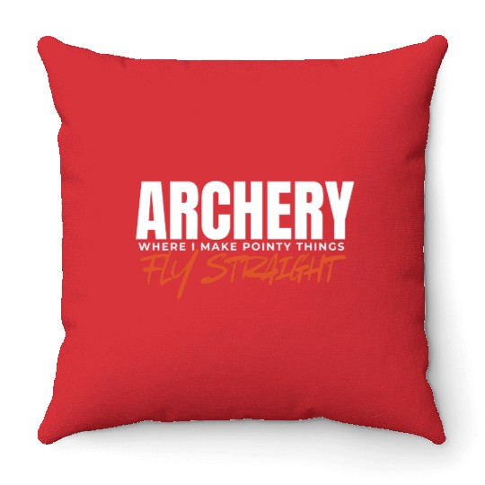 Funny Archery Coach Game Competition for Hunter Throw Pillows