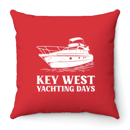 KEY-WEST YACHTING DAYS Florida Keys Sunshine-State Throw Pillows