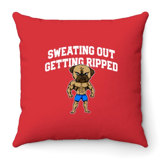Sweating Out Getting Ripped Workout Player Gym Throw Pillows