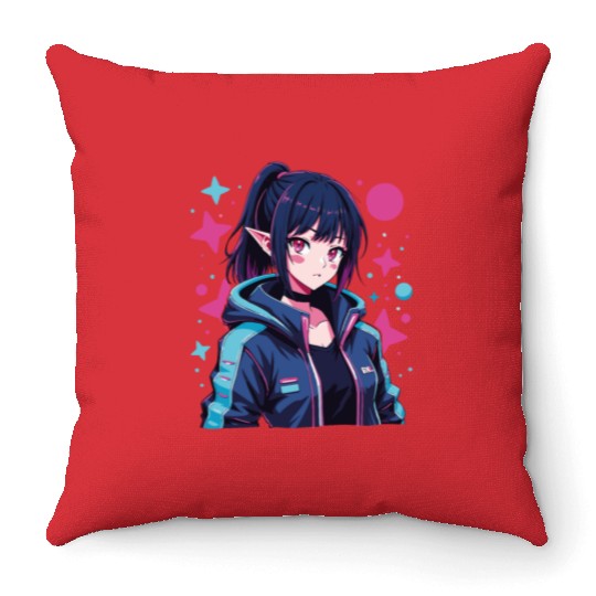 Manga Techwear Harajuku Anime Cyberpunk Throw Pillows