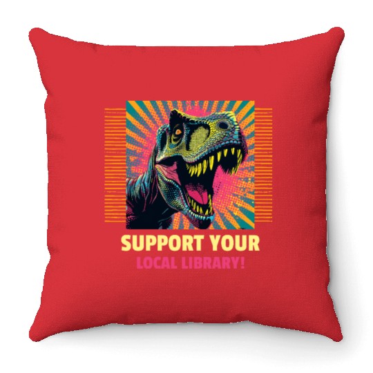 Support Your Local Library Throw Pillows