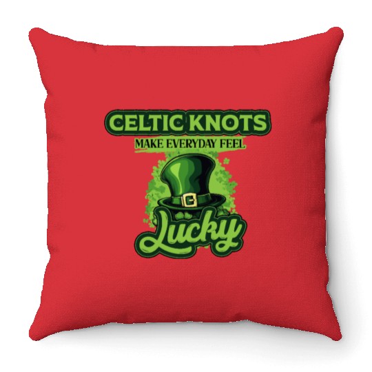 Celtic Knots Make Everyday Feel Lucky St Patricks Throw Pillows