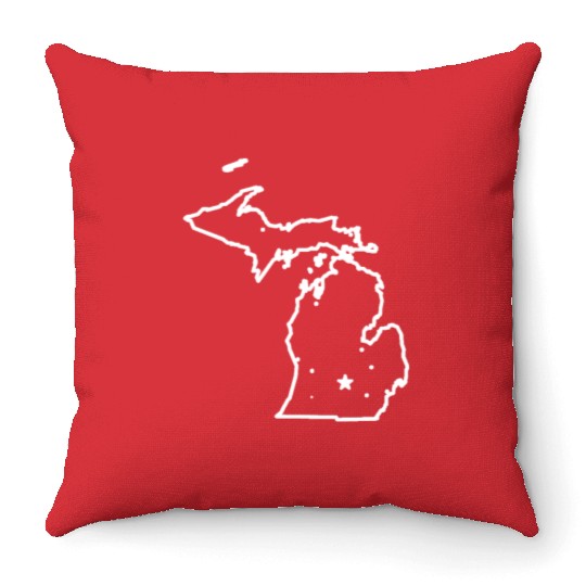 Michigan The Great Lakes State USA Cool Throw Pillows Am