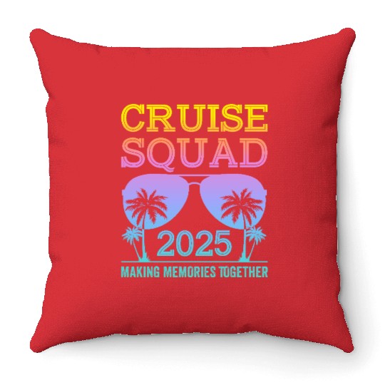 Cruise Squad 2025 - Ultimate Vacation Vibes Throw Pillows