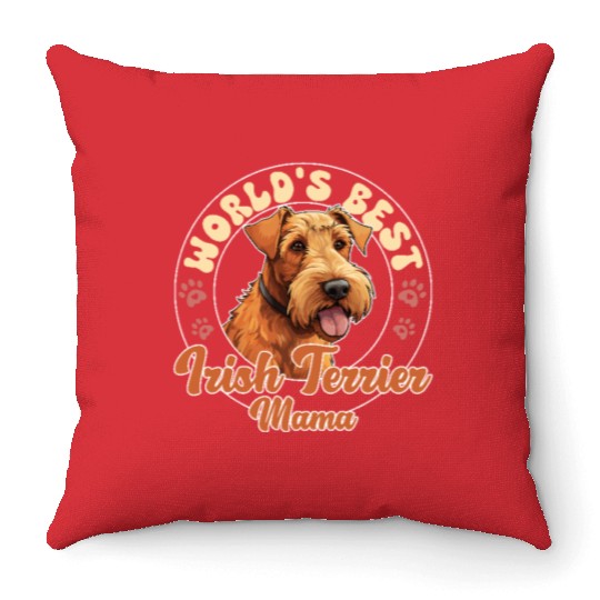 Irish Terrier Dog Irish Terrier Mama Throw Pillows