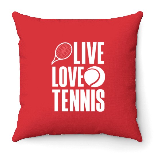 Live Love Tennis Passionate Lifestyle Throw Pillows