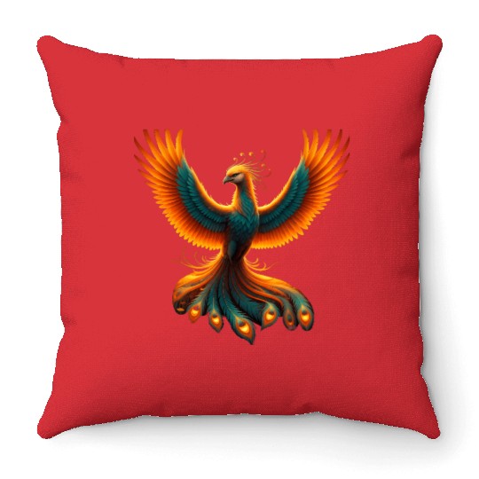 Phoenix Power A Colorful Celebration of Life Throw Pillows