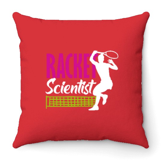 Racket Scientist Tennis Enthusiast Design Throw Pillows
