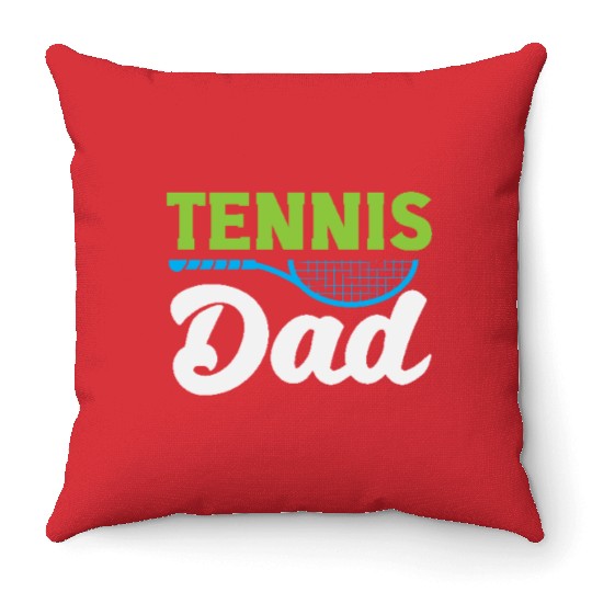 Tennis Dad Proud Supporter Design Throw Pillows