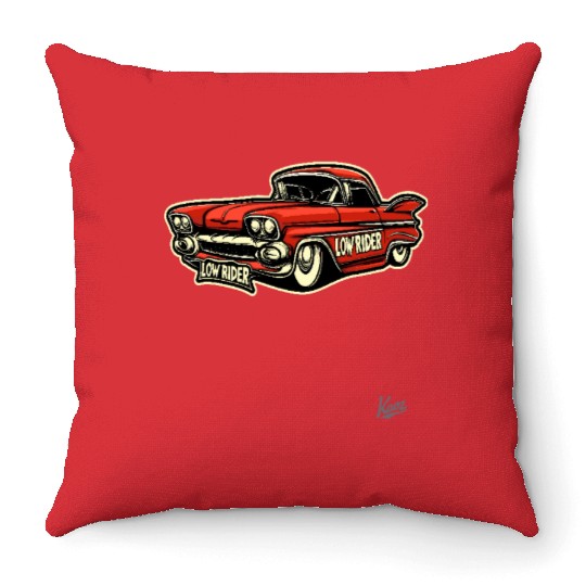 Classic Cholo Lowrider Car Throw Pillows