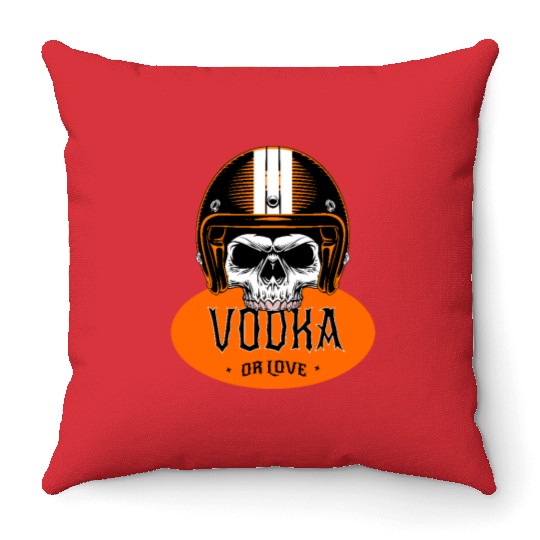 v is for vodka valentines VODKA RIDER Throw Pillows