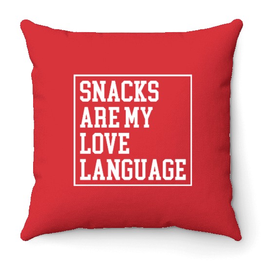 Snacks Are My Love Language Retro Valentine Throw Pillows