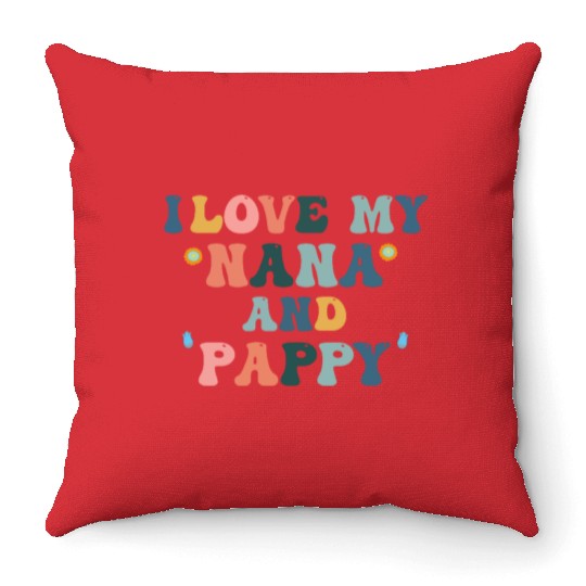 I Love My Nana and Pappy Throw Pillows lToddler & Youth