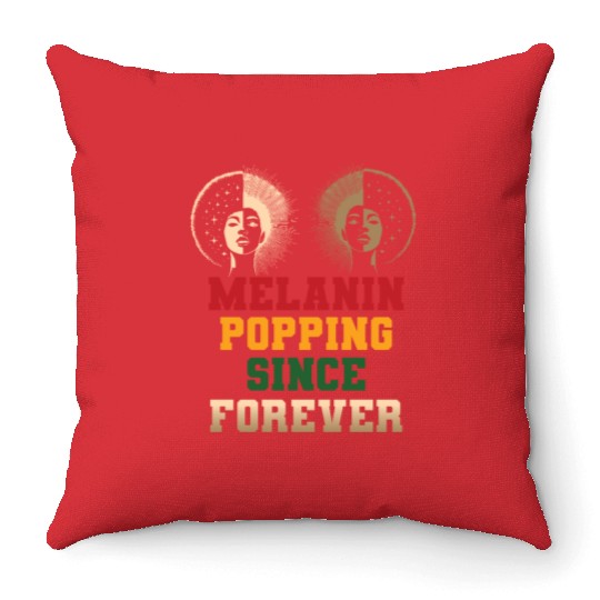 design melanin - gift idea black history month Throw Pillows