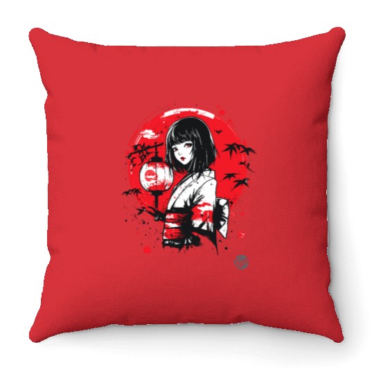 Japan Kimono – Geisha Times Throw Pillows