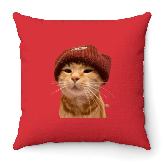 Proud cat Throw Pillows