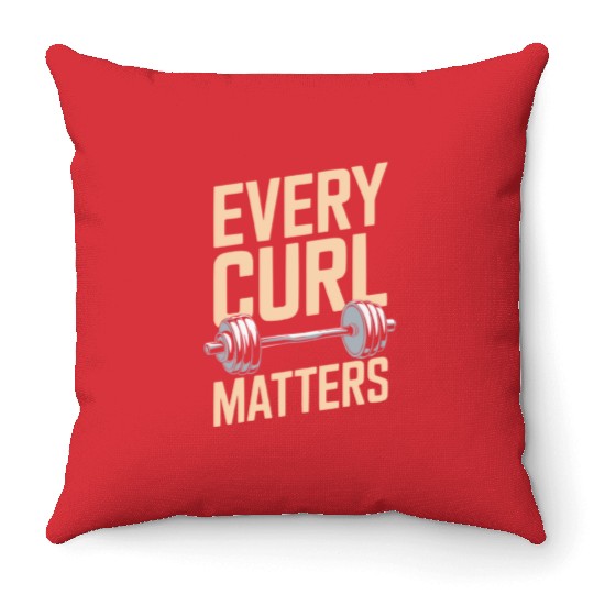 Hammer Curls Bodybuilding Fitness Workout Gym Throw Pillows