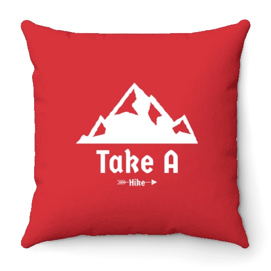 Take a Hike – Mountain Hike Adventure Throw Pillows Throw Pillows