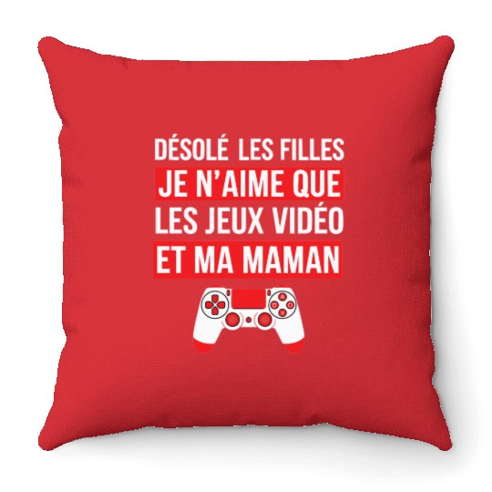 Garçons Saint Valentin Jeux Vidéo Gamer Humour Throw Pillows