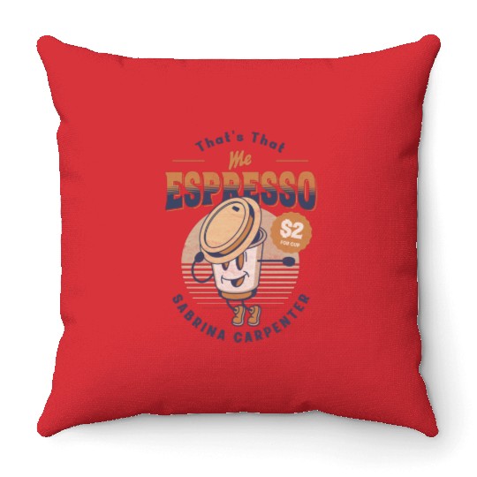 Coffee Cup Comics Mascot Espresso drink Throw Pillows