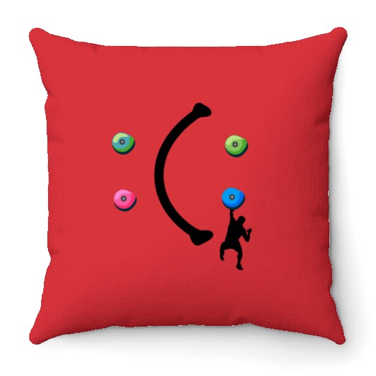 bouldering, boulderer, gift, cool, climbing wall, Throw Pillows