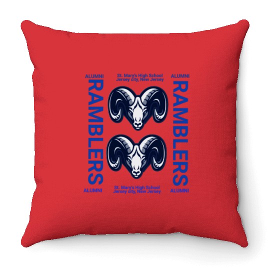 RAMBLERS AT St MARY S HIGH School JCNJ Throw Pillows
