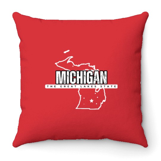 MICHIGAN THE GREAT LAKES STATE SAILING STRONG IN T Throw Pillows
