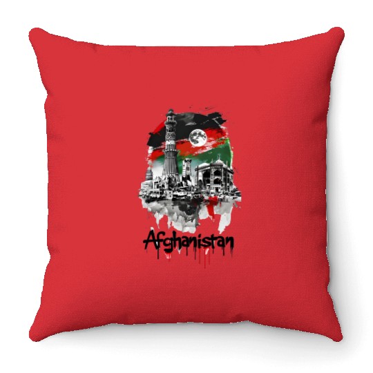 Kabul Store Afghanistan Urban View Throw Pillows