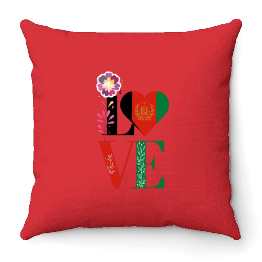 Kabul Store Love Afghanistan Throw Pillows