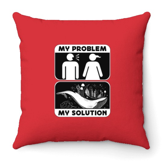 Whale Watching My Problem My Pictogram Mom Dad Throw Pillows