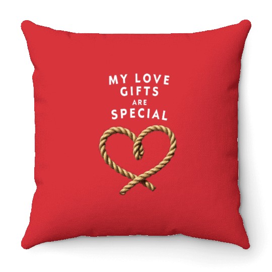 Funny BDSM Valentine My Love Gifts Are Special Throw Pillows