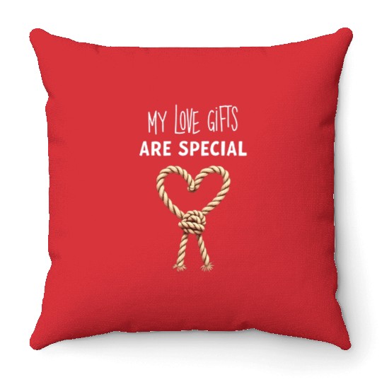 Funny BDSM Valentine My Love Gifts Are Special Throw Pillows