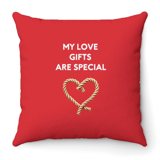 Funny BDSM Valentine My Love Gifts Are Special Throw Pillows