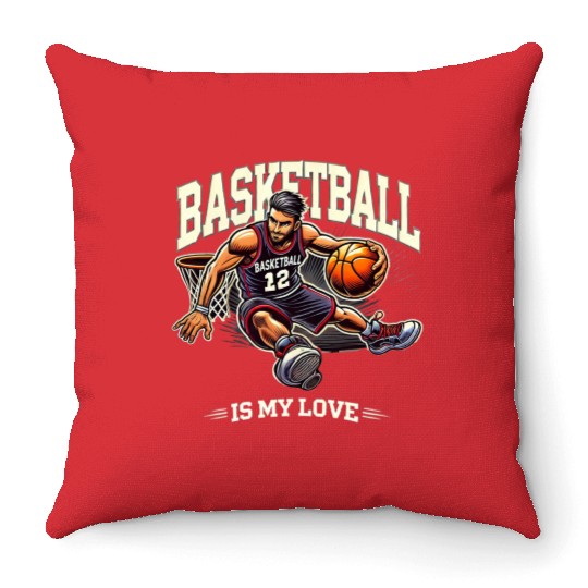 Basketball Love Throw Pillows