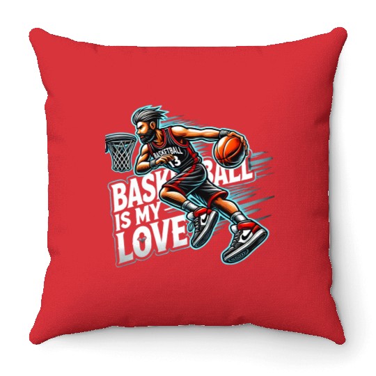 Basketball Love Throw Pillows